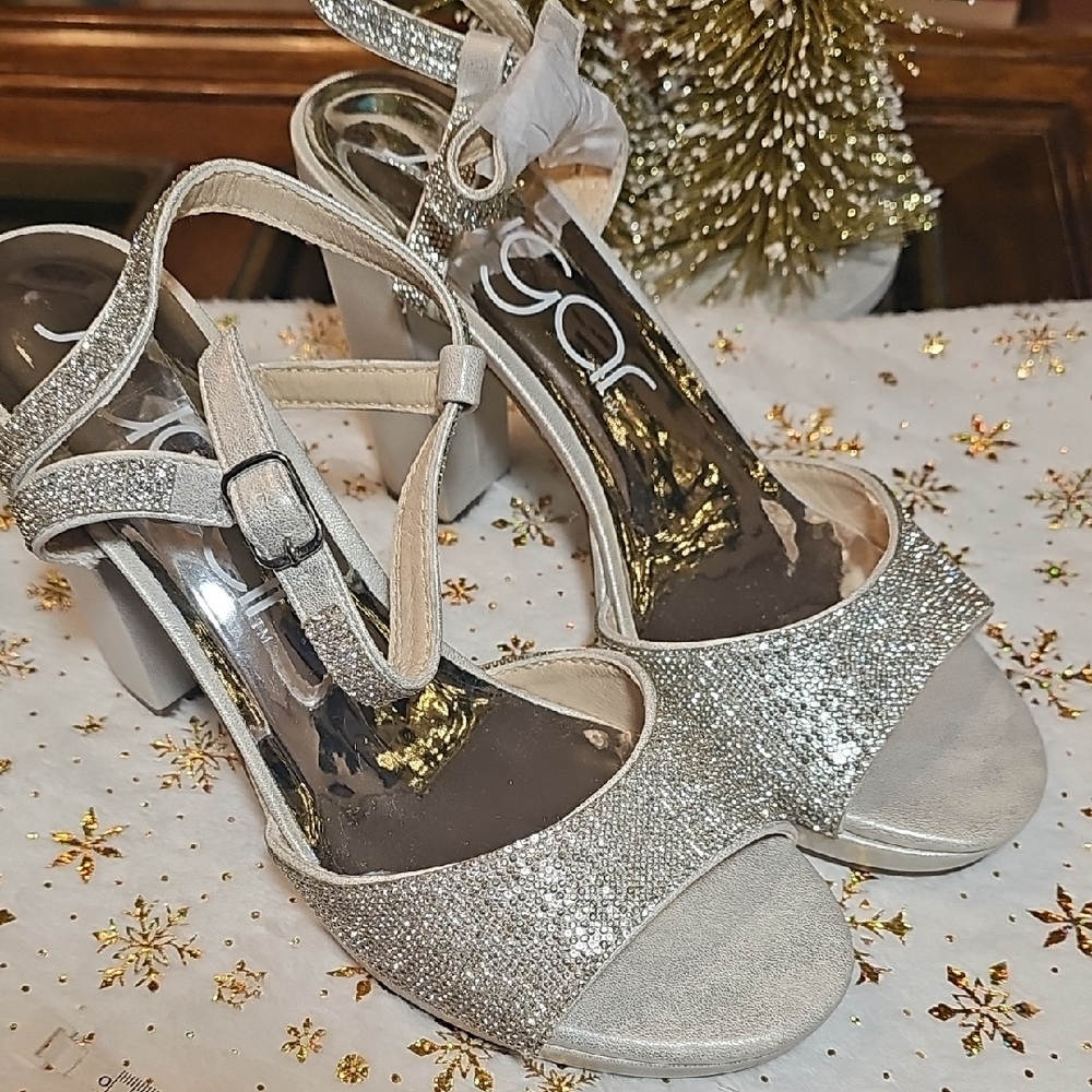 Sugar Glittering Silver Heels